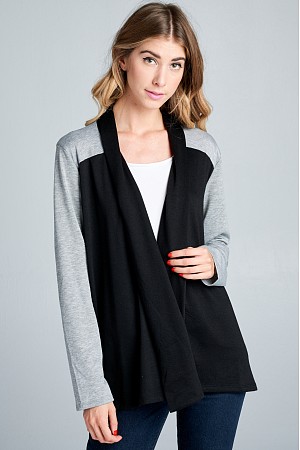 Long Sleeve Front Fly-Away Col ...